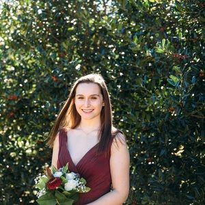 David's Bridal Dresses - David’s Bridal pleated chiffon dress WINE David's Bridal Dresses - David’s Bridal pleated chiffon dress WINE